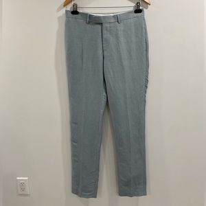 Sandro Light Blue Tailored High-Rise Trousers